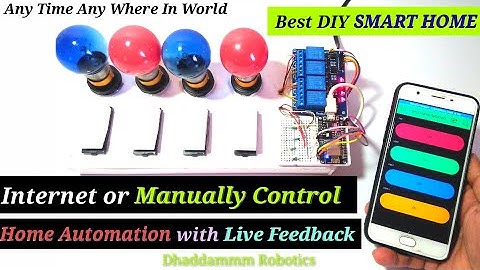 📲Internet or Manually Control 🏡Smart Home Automation with Real Time Feedback With Code - Diagram