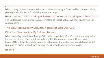 How to Successfully Insert into PostgreSQL with a Nextval Integer PK