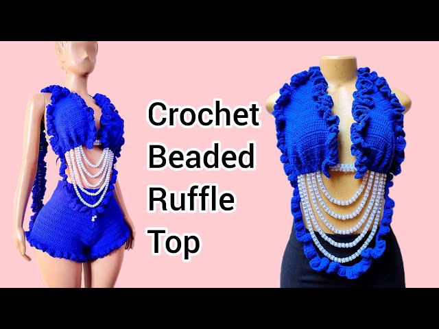 Crochet Beaded Ruffle Top Tutorial ✨ Beginner Friendly - YouTube