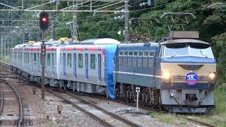 【特製HM掲出】EF66 27牽引 TX-3000系TX-3181F 甲種輸送