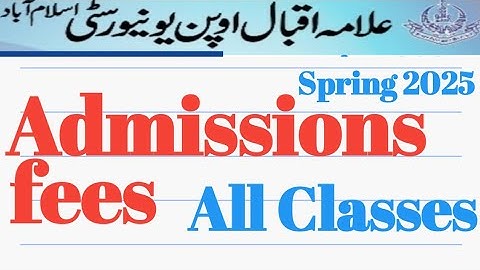 aiou admission fee || aiou admission 2025 || aiou fee structure autumn 2025