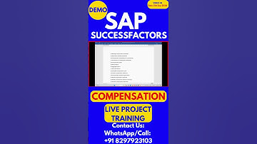 SAP SuccessFactors Compensation Training  Video 38: 21st  Sep 2024 #sapsuccessfactorstraining