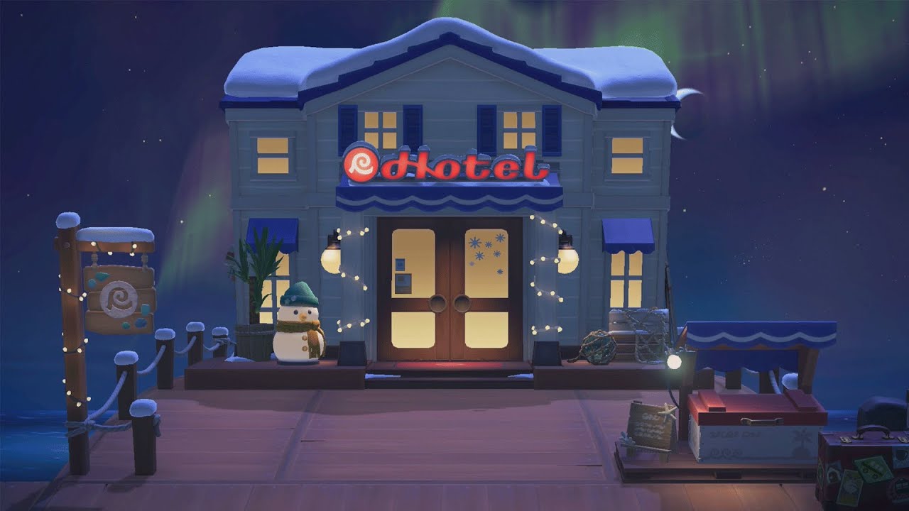 ANIMAL CROSSING NEW UPDATE HOTEL TOUR - lounge bossa nova music °🏨⋆.ೃ࿔*:･