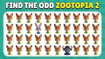 Find The Odd One Out 🔎 | 🐾 Zootopia 2 Edition 🦊🐼 | Easy, Medium, Hard 🎮 | Emoji Quiz 😊 | Quiz Bunny