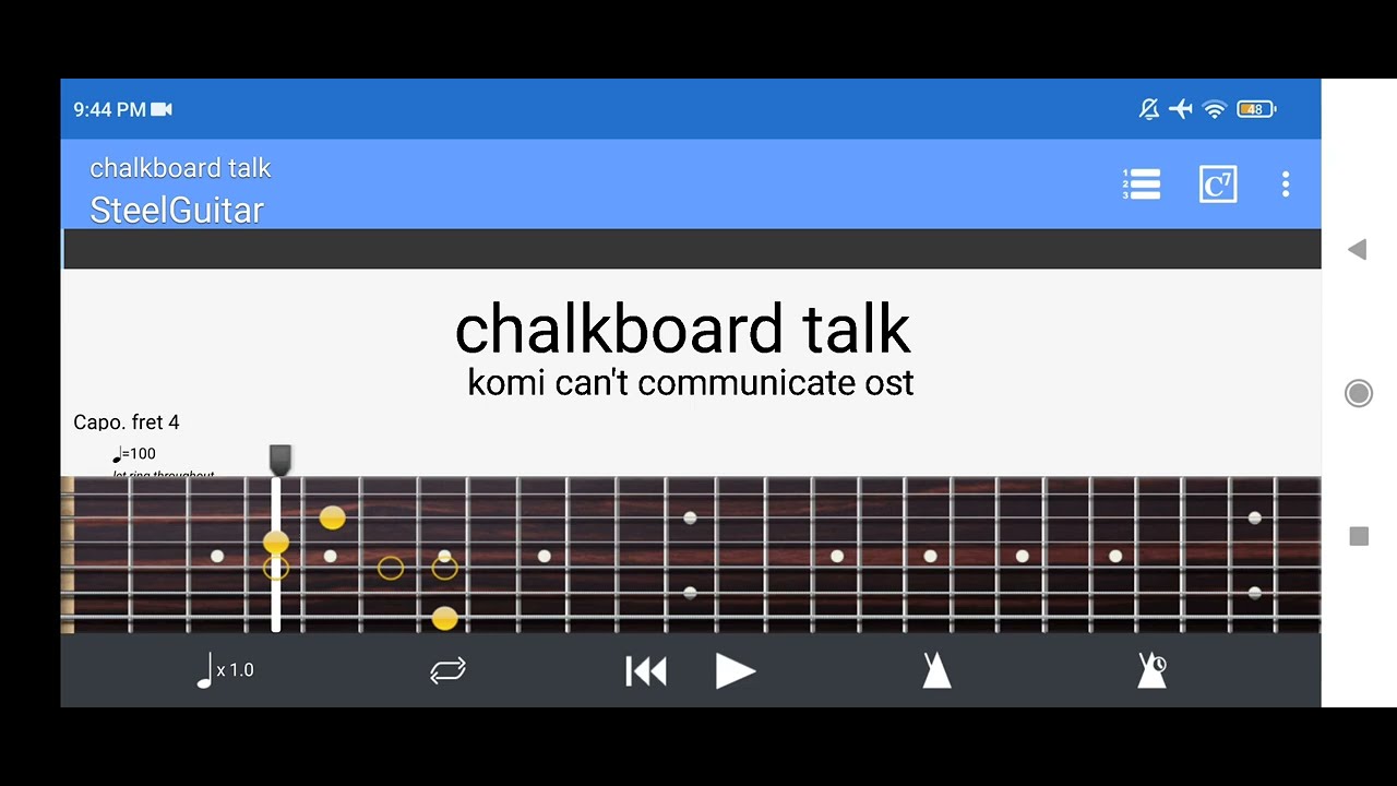 Komi Can't Communicate OST ÷ Chalkboard talk Fingerstyle Guitar Tab