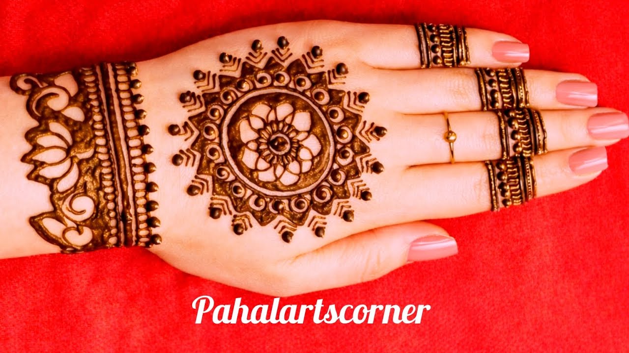 Simple gol tikki mehendi design | back hand mehendi design | 