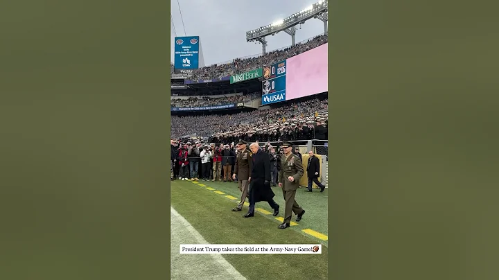 President Trump takes the field at the Army-Navy Game!
