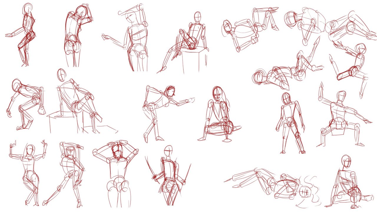 51 sketches and boxes, female silhouette - YouTube
