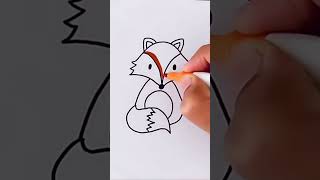 How to draw a fox 🦊🦊🦊 #fox #shorts @TrackoPlayzZzYT @5MinuteCraftsYouTube