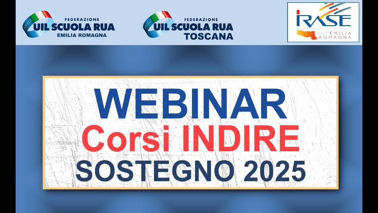 WEBINAR - CORSI INDIRE SOSTEGNO 2025