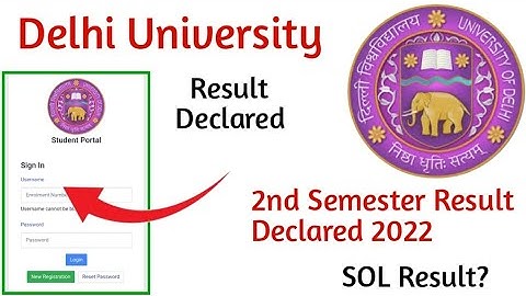 Delhi University 2nd Semester Result Declared 2022 l Download Now l Sol Result Update??