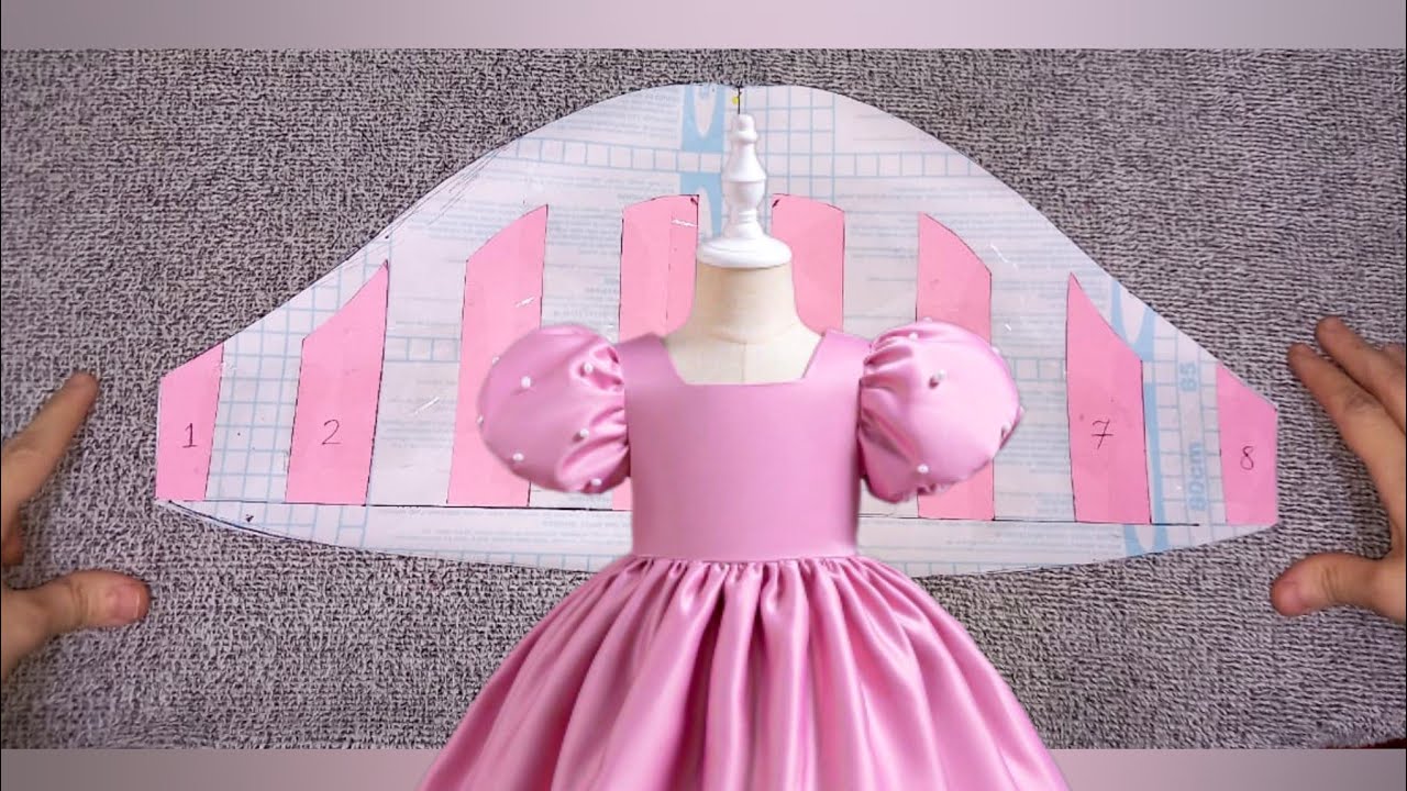 كُم فساتين الأغنياء‼️سهولته صدمتني ⁉️اسهل طريقه لتفصيل كم البالون(كم السنيورة) وسررر الكم المنفوخ 💥✅