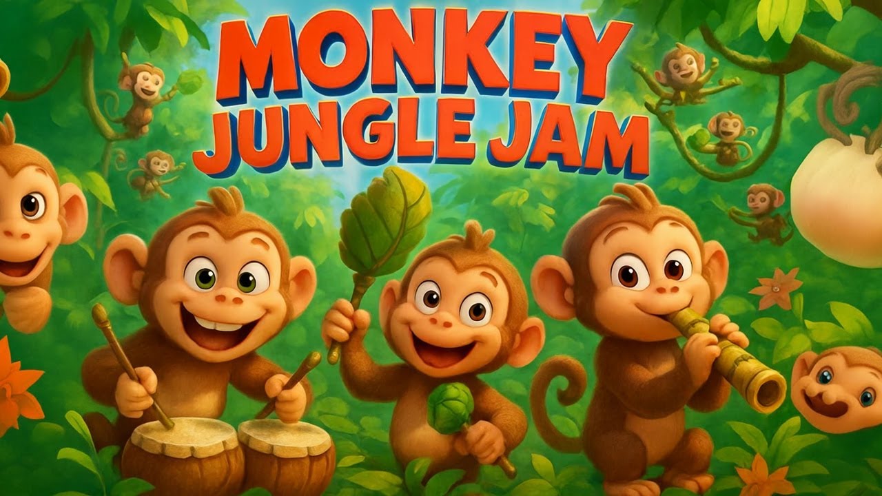 Monkey Jungle Jam | Cute Kids Song