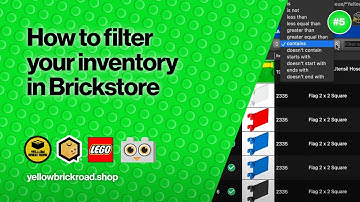 How to Filter Your Inventory in Brickstore - LEGO Bricklink & Brick Beginners Owl Series