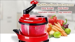 KIRKWOOD KITCHEN Multi-function Manual Food Processor Kitchen Meat Grinder  Vegetable Chopper, Slicer Spinner Dicer for Fruits, Herbs, Lettuce, Salad 