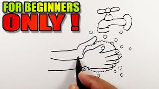 How to draw washing hands easy | Simple Drawings