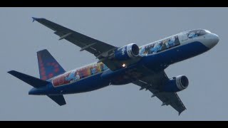 4K Brussels Smurfs Livery Airbus A320 Oo-Snd On Sn2173 Heading To Manchester Airport On 170723
