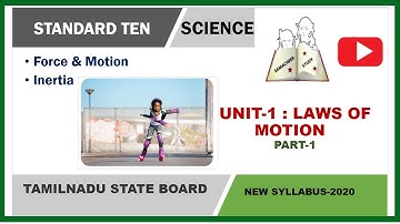 TN SAMACHEER STD 10 UNIT 1-LAWS OF MOTION PART 1-REST & MOTION, INERTIA