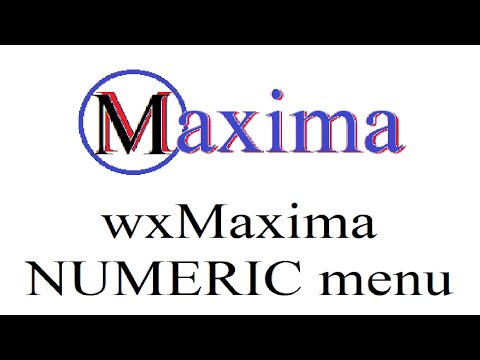 9.26 The wxMaxima NUMERIC Menu