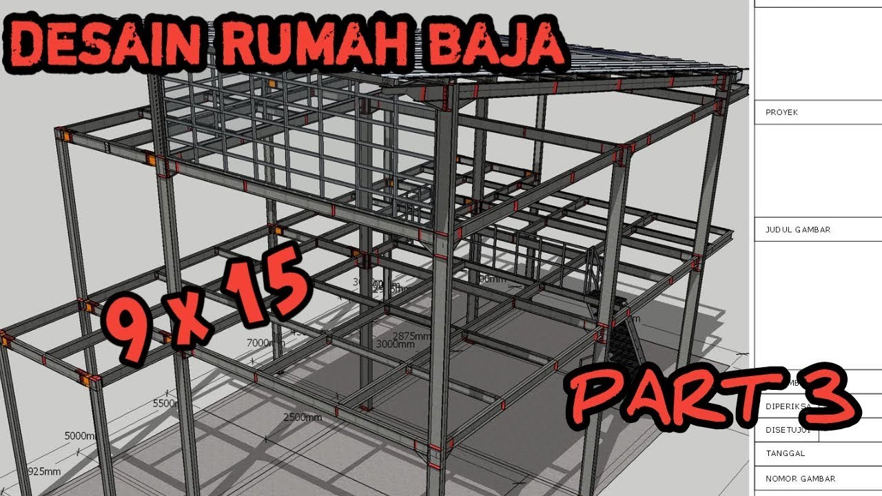 DESAIN RUMAH BAJA 9 X 15 PART 3 YouTube