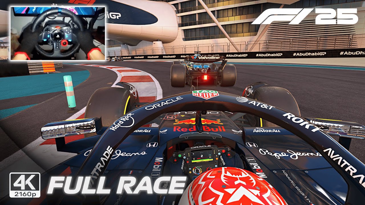 Red Bull Racing RB21 by Max Verstappen – Full Race 2025 Abu Dhabi GP | G29 Steering Wheel