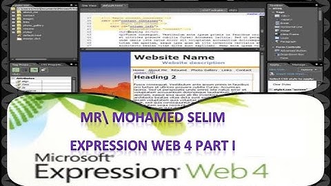 Expression Web 4 Part 1
