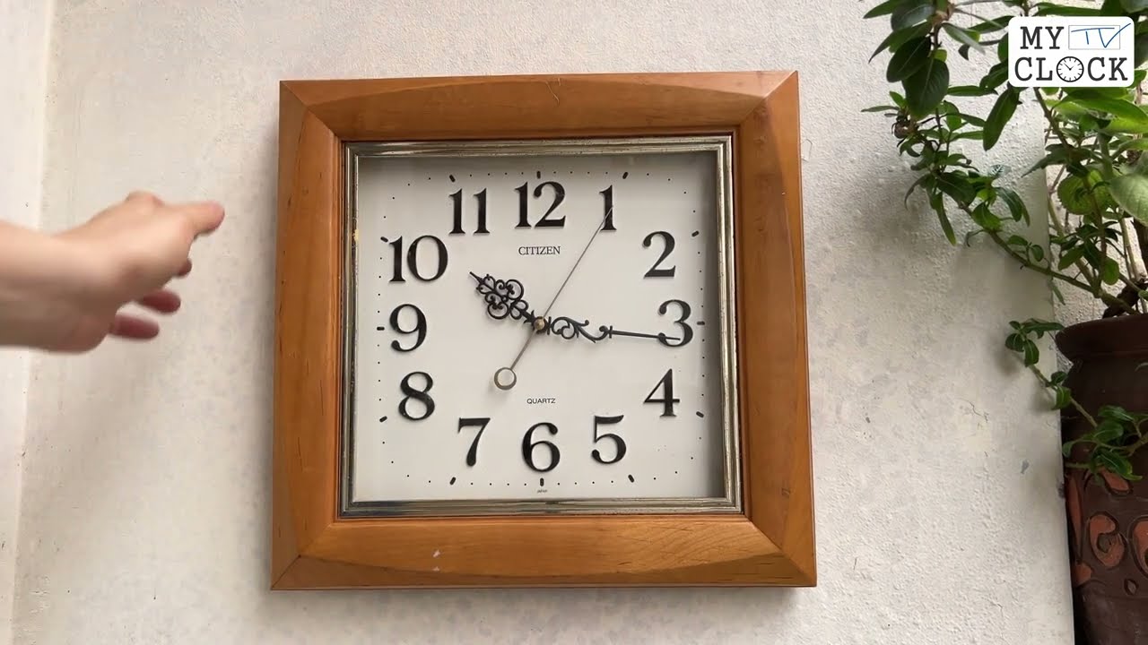 Citizen 8MG669 Wooden Clock 37cm | シチズン 掛け時計 | MyClockTV