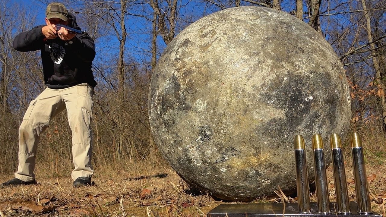 Double Barrel Elephant Rifle (500 Nitro Express) vs Atlas Stone (340 lbs!!!)