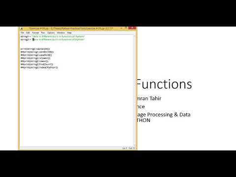 Strings Built-in Functions [ENG] Module 1 Lecture 16 ZE - 209 - YouTube