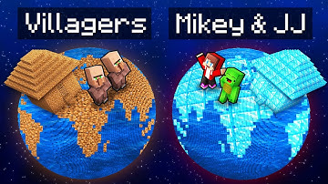 Villagers POOR vs JJ & Mikey RICH Planet Survival Battle in Minecraft (Maizen)