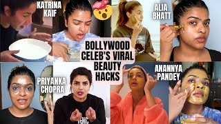 Testing BOLLYWOOD Celebrities VIRAL Beauty Hacks | Ice facial, DIY hair mask (it smells bad?) \& more