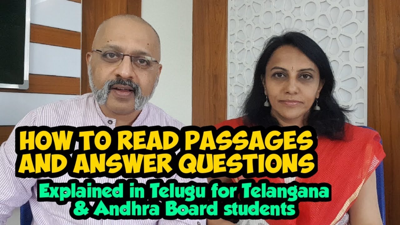 How To Read Passages And Answer Questions Explained In Telugu Telangana And Andhra Intermediate Youtube