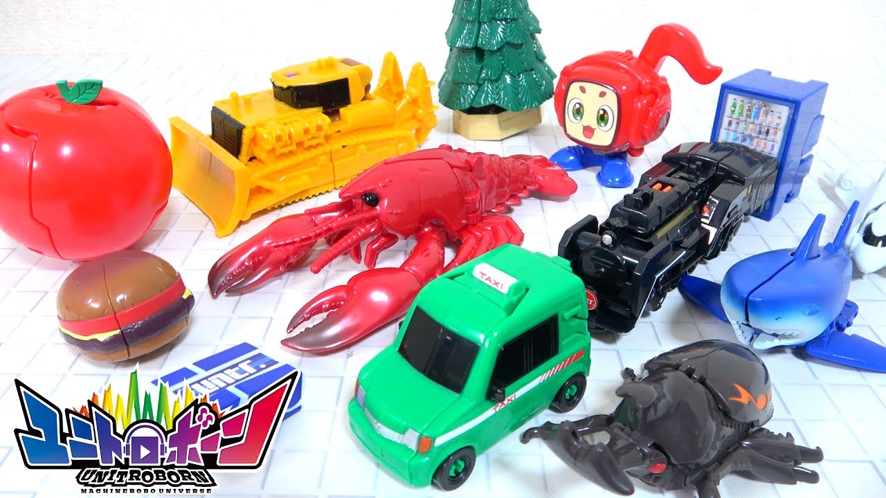[Unitroborn] Apple Lobster & Taxi Tree & Bulldozer Burger & Beetle Steam Train & Plain Eraser...