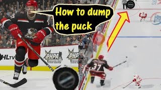 How do you dump the puck in NHL 20