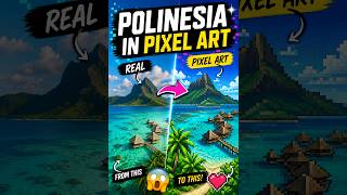 I Turned Paradise Into Pixel Art! #polinesia #excel #sea