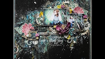 Mixed Media Layout Background Tutorial // Микс-медийный фон для странички. // Мастер-класс