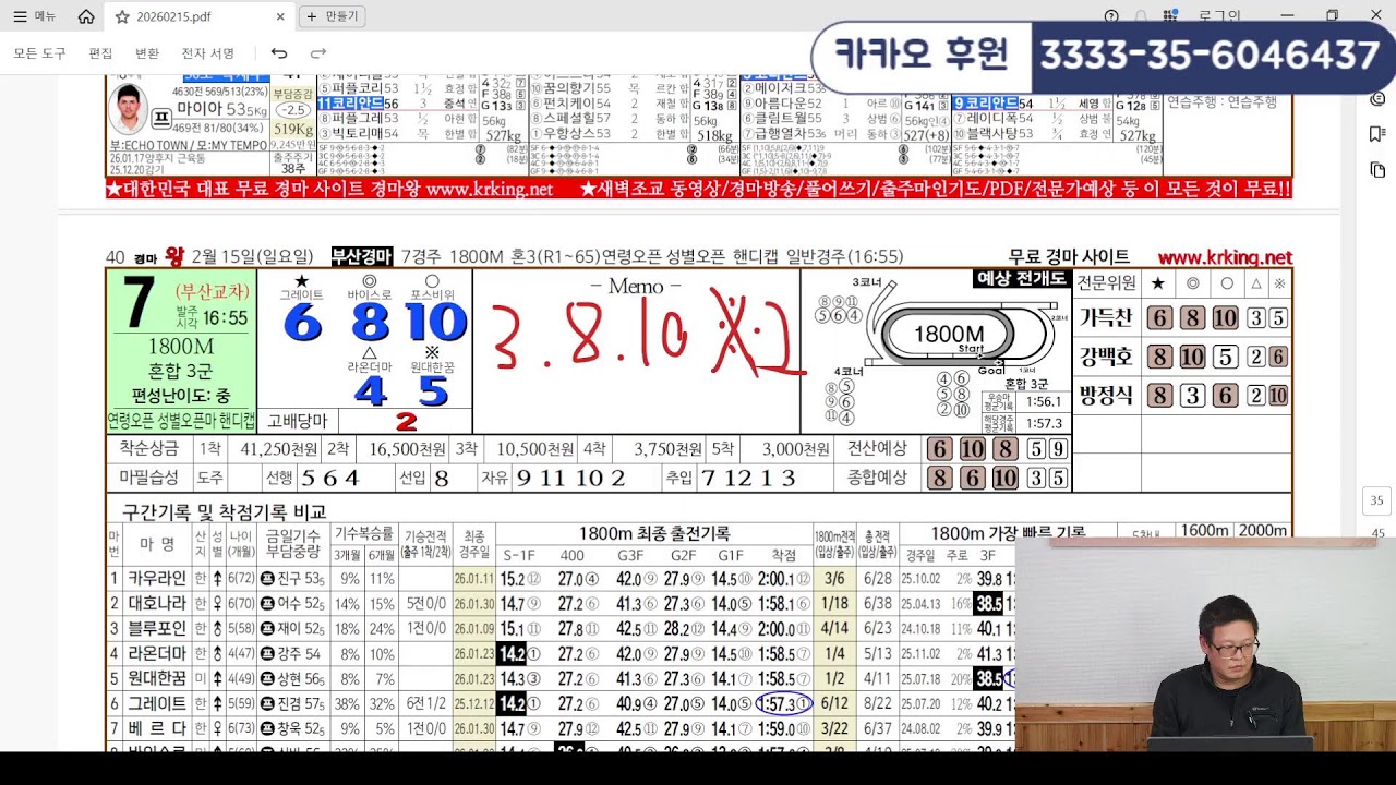 2월15일 일요일 서울 부산 경마예상 방송 #경마방송 #라이브 #경마 #그랑프리 #경마분석 #경주마 #경마 #기수 #조교사 #경마예상 #제주경마 #부산경마 #서울경마