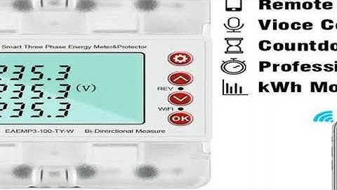 3 Phase 380V 100A Tuya WiFi Smart Bi-Directional Energy Power kWh Meter Over Under Voltage Protector