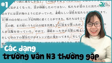 BUỔI 8 - CÁC DẠNG TRƯỜNG VĂN N3 THƯỜNG GẶP #1 - BỨT PHÁ ĐỌC HIỂU N3 CÙNG MON SENSEI