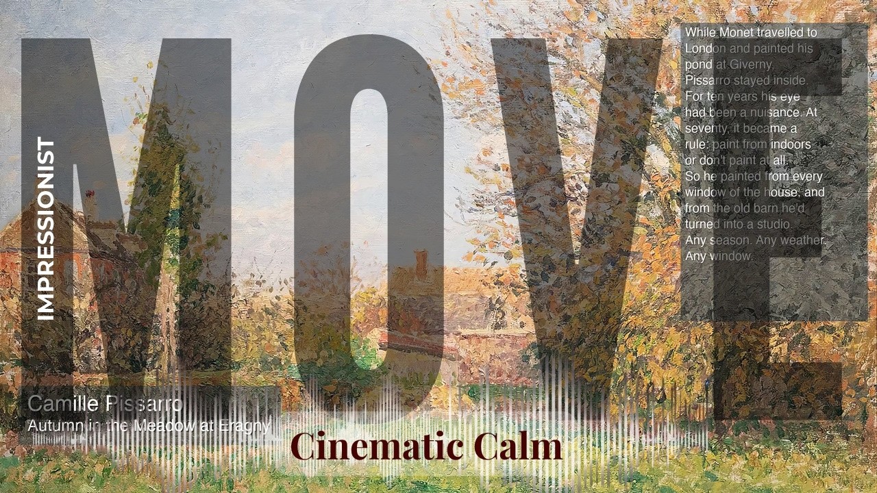 Move - Cinematic Calm with Impressionist | Pissarro · Autumn in the Meadow at Eragny & others