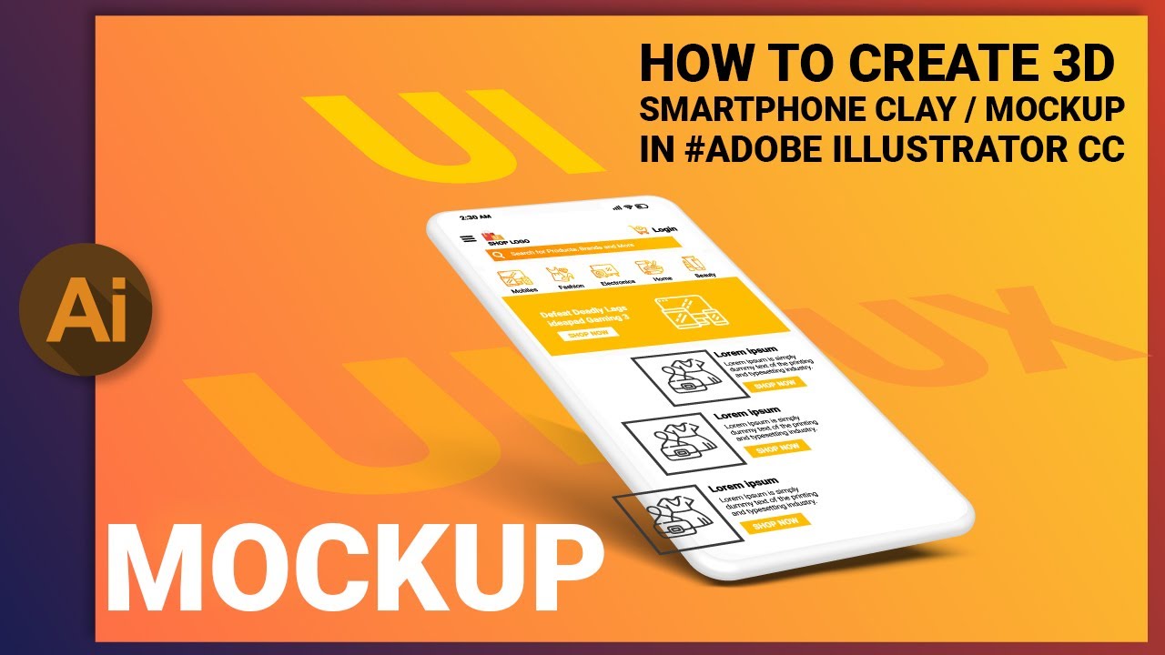 How to Create 3d Smartphone / Mockup in Adobe Illustrator CC - YouTube