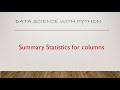 Summary statistics for categorical and non categorical variables