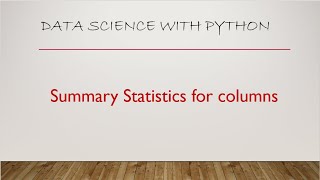 Summary statistics for categorical and non categorical variables