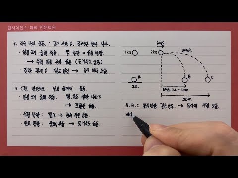 자유낙하운동과 수평 방향으로 던진 물체의 운동