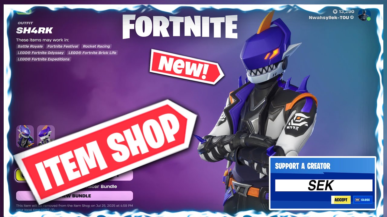 NEW SHARK Skin SURFACES in Fortnite! 🦈 Item Shop July 22, 2025 + More!
