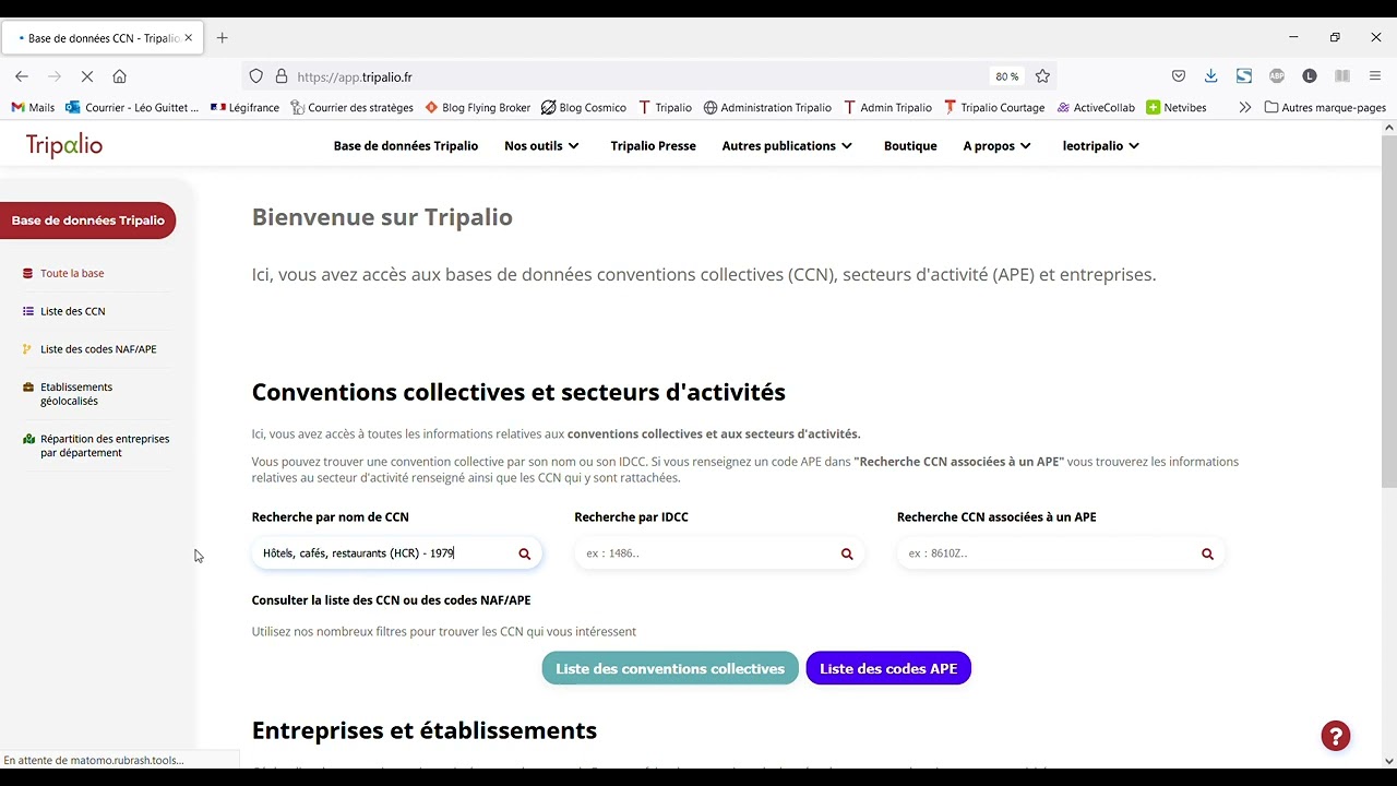 Tripalio - Trouver une convention collective