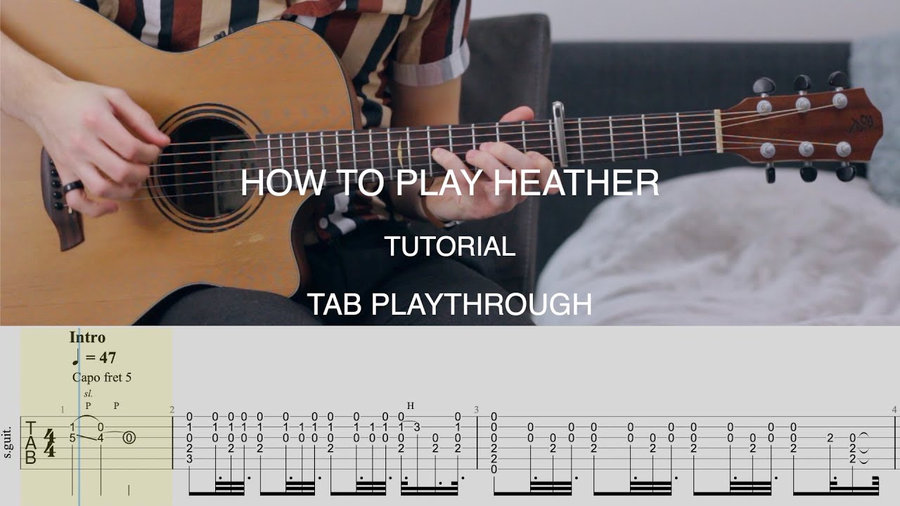 How to play Heather by Conan Gray Fingerstyle guitar tutorial (TAB