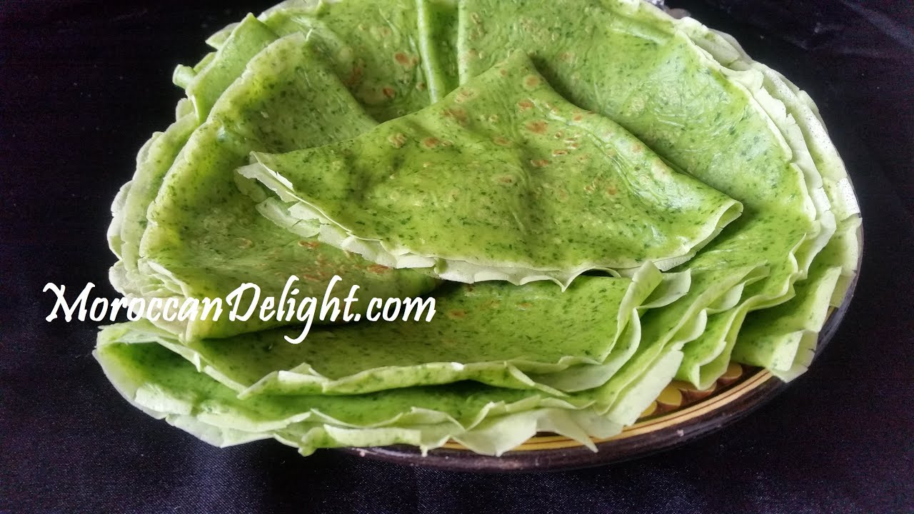 كريب مالح - كريب اخضر بالسبانخ - كريب بالسبانخ