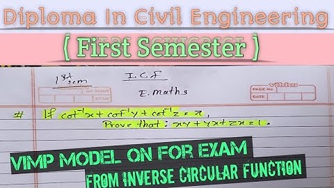 DCE - First Semester | Engineering Mathematics Imp Model Qn For Exam |