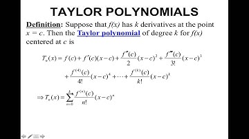 Topic 67-Taylor and Maclaurin Polynomials